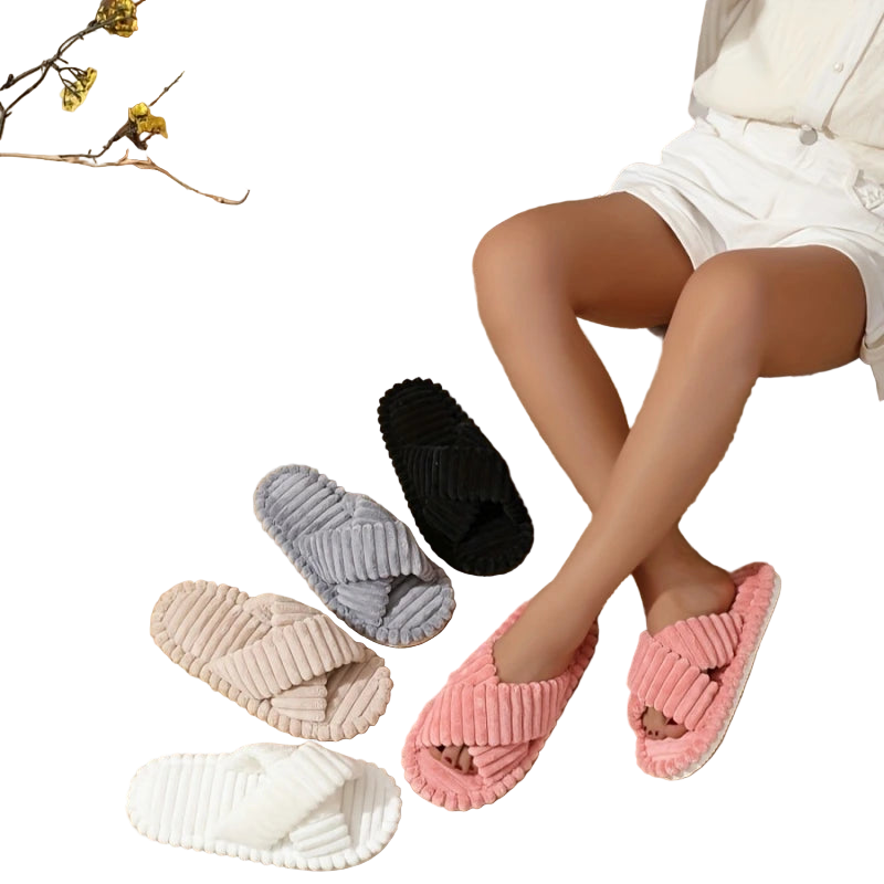 Chaussons Velours Croisés Confort