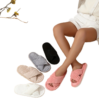 Chaussons Velours Croisés Confort